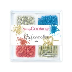 Décoration Comestible*SCRAPCOOKING 4 Décors en Sucre Nutcracker Mix 45 g