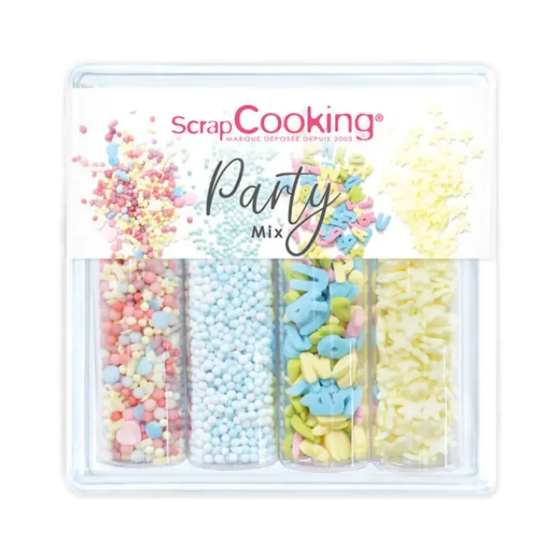 Décoration Comestible*SCRAPCOOKING 4 Décors en Sucre Party Mix 65 g