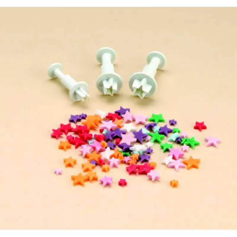 Emporte Pièce - Découpoir Pâtisserie*FLORENSUC 3 Emporte-Pièces Etoiles à Poussoir