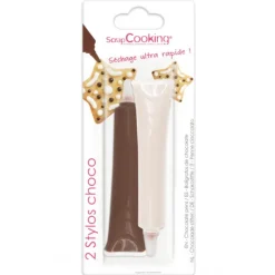 Nappages Et Glaçages|Décoration Comestible*SCRAPCOOKING 2 Stylos Chocolat Blanc et Chocolat au Lait 25g