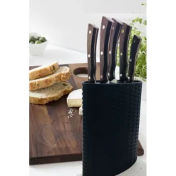 Rangement Couteaux|Couteau À Pain*LEBRUN Bloc à Couteaux Tressé + 5 Couteaux