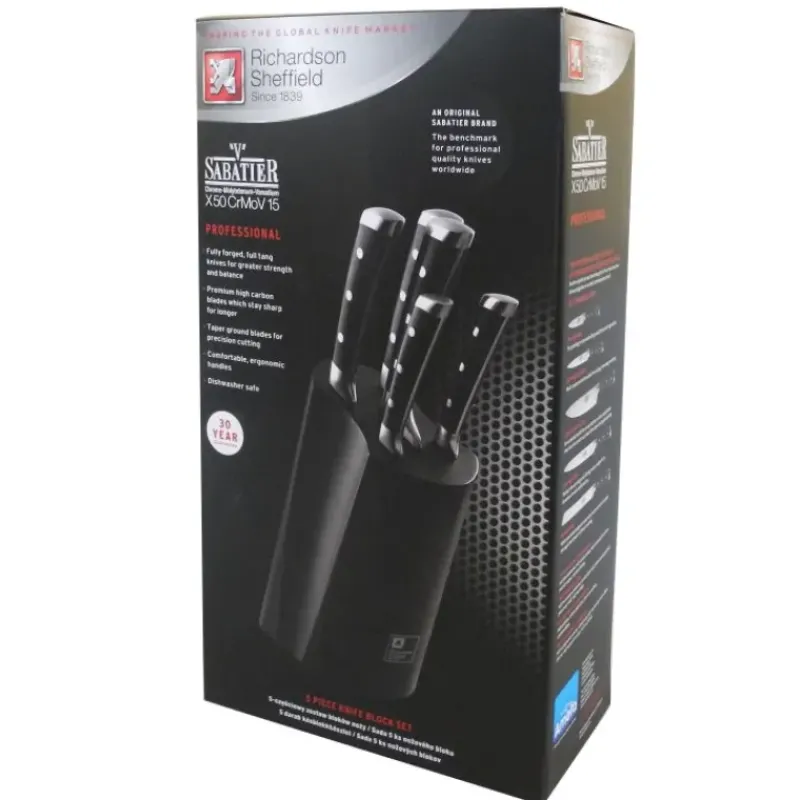 Rangement Couteaux|Blocs Et Portes Couteaux*RICHARDSON Bloc Couteau Pro On-Line 5 Couteaux de Cuisine V Sabatier Sheffield