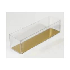 Emballage Alimentaire*MALLARD FERRIERE Boîte 6 Macarons Transparente Fond Or 18 cm