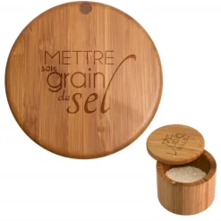 Moulin*TOTALLY BAMBOO Boîte à Sel Magnétique en Bambou