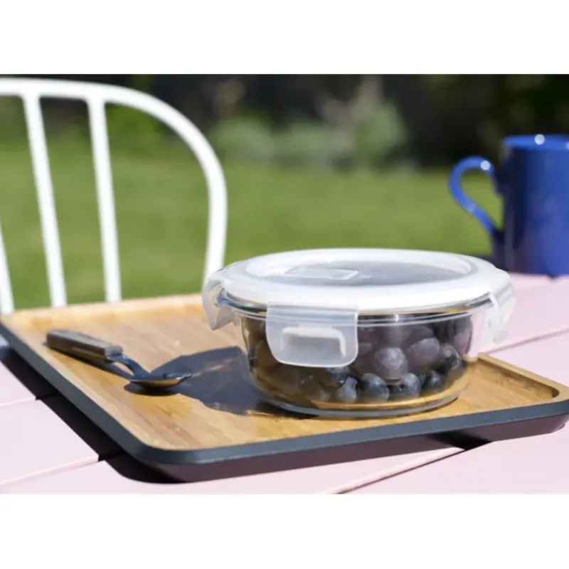 Plat De Cuisson|Conservation*PEBBLY Boîte de Conservation en Verre Rond 400 ml