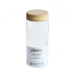 Conservation*PEBBLY Boîte de Conservation en Verre et Bambou Rond 850 ml