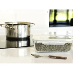 Plat De Cuisson|Conservation*PEBBLY Boîte de Conservation en Verre Rectangle 2,25 L