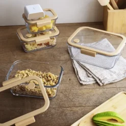 Conservation*PEBBLY Boîte de Conservation en Verre Sous-Vide 460 ml