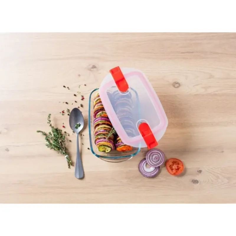 Conservation*PYREX Boîte de Conservation en Verre Rectangulaire 23 x 15 cm 1,1 L Cook & Heat