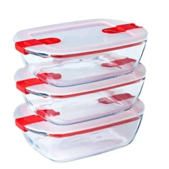 Conservation*PYREX Boîte de Conservation en Verre Rectangulaire 28 x 20 cm 2,5 L Cook & Heat