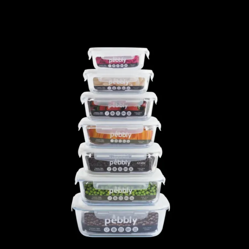 Plat De Cuisson|Conservation*PEBBLY Boîte de Conservation en Verre Rectangle 650 ml