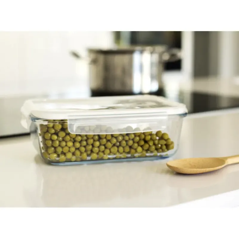 Plat De Cuisson|Conservation*PEBBLY Boîte de Conservation en Verre Rectangle 1,5 L