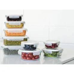 Plat De Cuisson|Conservation*PEBBLY Boîte de Conservation en Verre Rectangle 1,5 L