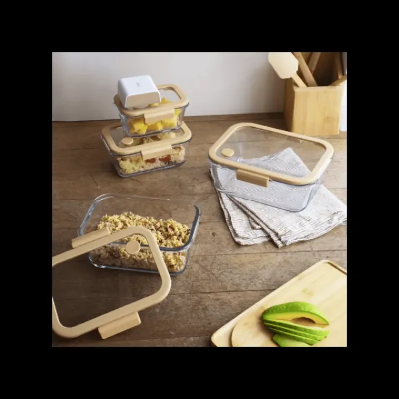 Conservation*PEBBLY Boîte de Conservation en Verre Sous-Vide 1200 ml