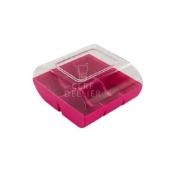 Emballage Alimentaire*GATODECO Boîte Fuchsia pour 6 Macarons Gatodéco