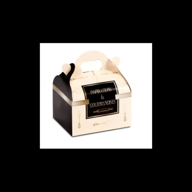 Emballage Alimentaire*CUISINEADDICT Boîte pâtissière avec poignées Inspirations 10 x 18 cm x H 7 cm (x50)