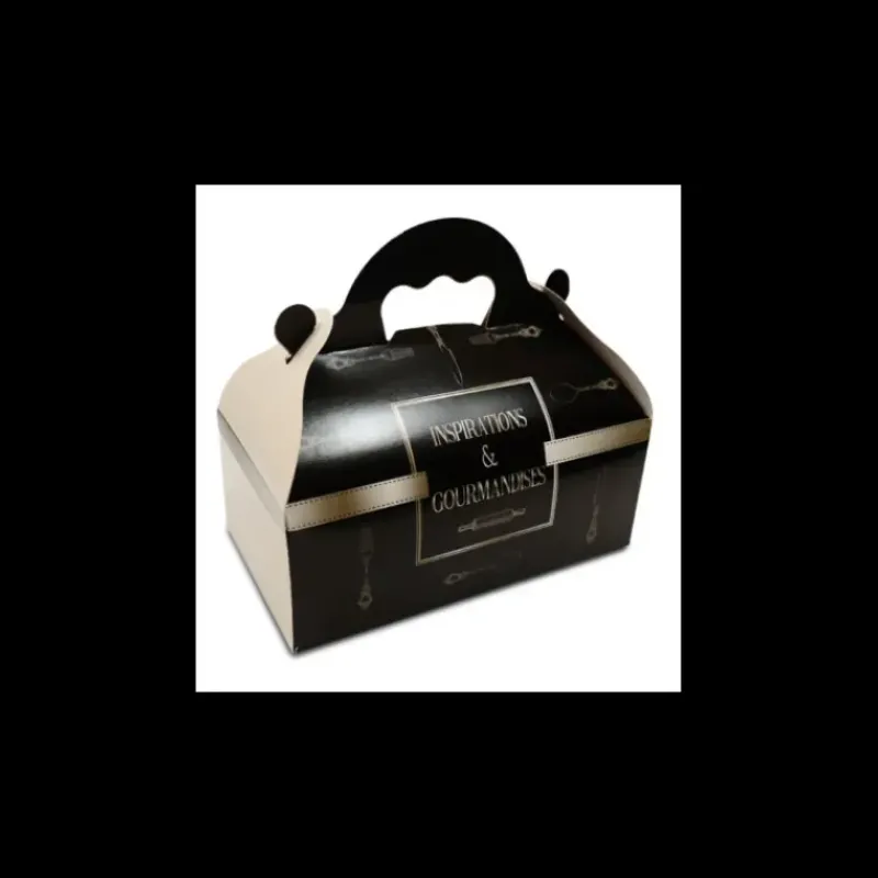 Emballage Alimentaire*CUISINEADDICT Boîte pâtissière avec poignées Inspirations 10 x 18 cm x H 7 cm (x50)