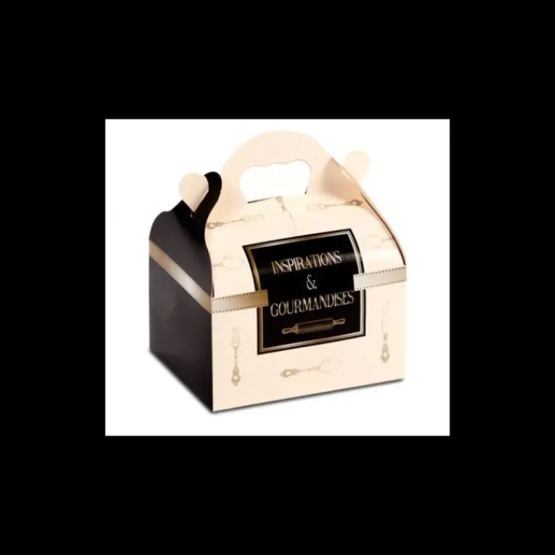 Emballage Alimentaire*CUISINEADDICT Boîte pâtissière avec poignées Inspirations -16 x 18 x H 7 cm - (x50)