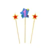 Décoration Gâteau*GATODECO Bougie Chiffre 1 avec 2 bougies étoiles Gatodéco