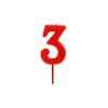 Décoration Gâteau*GATODECO Bougie Chiffre 3 Rouge Gatodéco