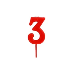 Décoration Gâteau*GATODECO Bougie Chiffre 3 Rouge Gatodéco