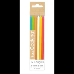 Décoration Gâteau*SCRAPCOOKING Bougies Longues Multicolore 12 cm (x12)