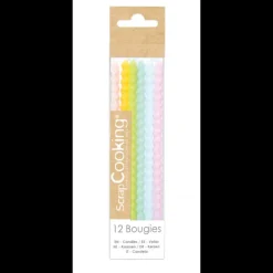 Décoration Gâteau*SCRAPCOOKING Bougies Longues Torsadées Pastel 12 cm (x12)