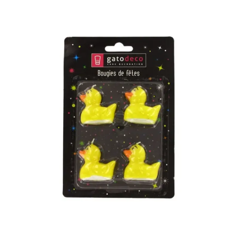 Décoration Gâteau*GATODECO Bougies Petits Canards (x4) Gatodéco