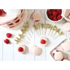 Décoration Gâteau*SCRAPCOOKING Bougies "Happy Birthday" Dorées