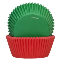 Moules En Papier*FUNCAKES Caissettes Cupcakes Rouge et Verte (x48)
