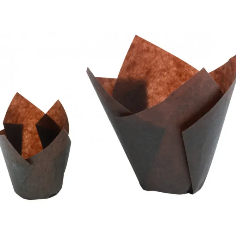 Moules En Papier*NORDIA Caissettes en Papier Tulipcup Brun Ø 3,5 cm H 6 cm