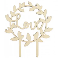 Décoration Gâteau*SCRAPCOOKING Cake Topper Bois Love 12,5 cm