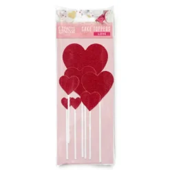 Décoration Gâteau*PATISDECOR Cake Topper Cœurs Rouges (x7) Patisdécor