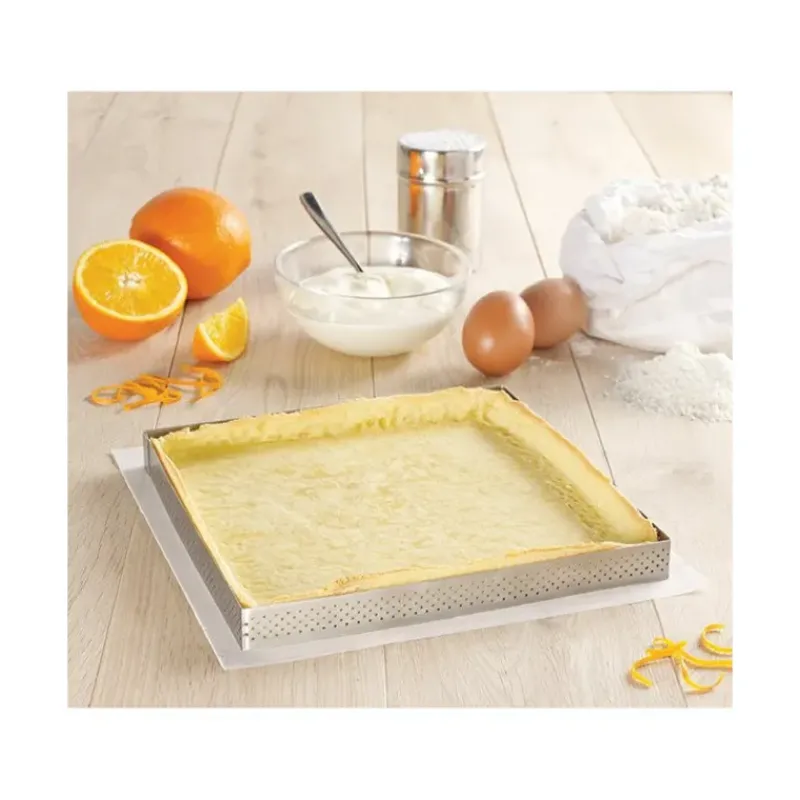 Cercle À Patisserie*DE BUYER Carré perforé L. 8 cm de L'école Valrhona par