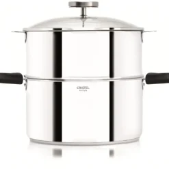 Cuiseur Vapeur|Casseroles*CRISTEL Casserole et Cuit Vapeur Inox Ø 20 cm Anses Mutine Noir Biome