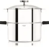 Cuiseur Vapeur|Casseroles*CRISTEL Casserole et Cuit Vapeur Inox Ø 24 cm Anses Mutine Noir Biome