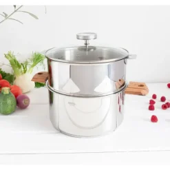 Cuiseur Vapeur|Casseroles*CRISTEL Casserole et Cuit Vapeur Inox Ø 20 cm Anses Olivier Biome