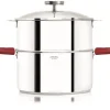 Cuiseur Vapeur|Casseroles*CRISTEL Casserole et Cuit Vapeur Inox Ø 20 cm Anses Mutine Framboise Biome