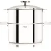 Cuiseur Vapeur|Casseroles*CRISTEL Casserole et Cuit Vapeur Inox Ø 20 cm Anses Mutine Blanc Biome