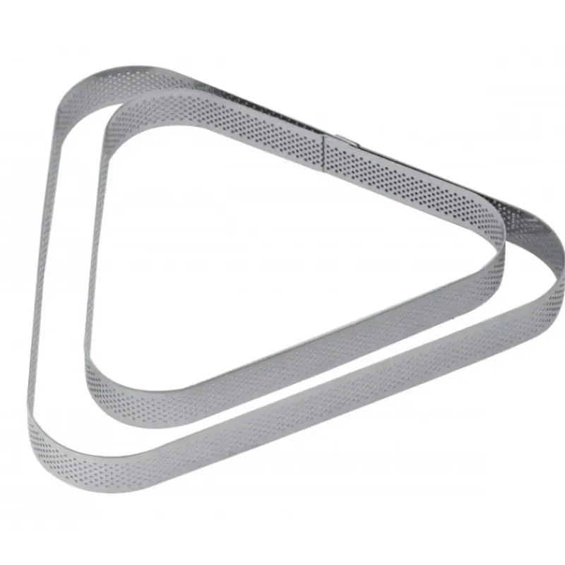 Cercle À Patisserie*PAVONI Cercle à Tarte Triangle Inox Micro-perforé 22 x 20 cm x H 2 cm
