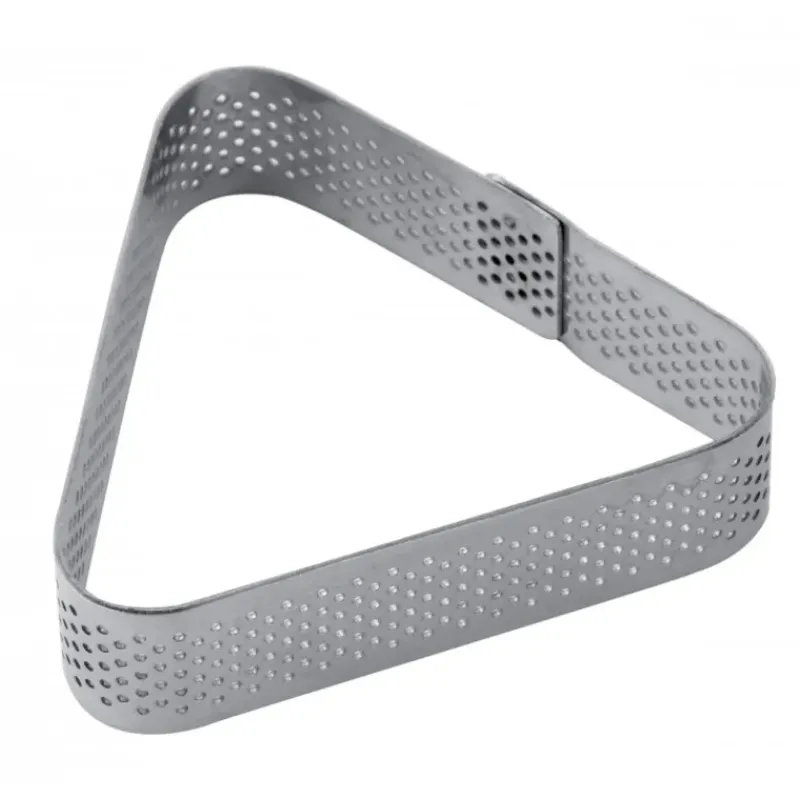 Cercle À Patisserie*PAVONI Cercle à Tarte Triangle Inox Micro-perforé 8,5 x 7,5 cm x H 2 cm