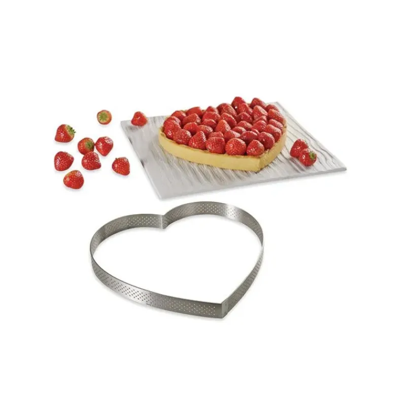 Cercle À Patisserie*DE BUYER Cercle perforé forme coeur ø 18 cm de L'école Valrhona par