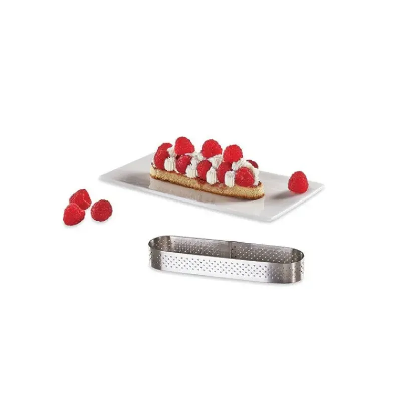 Cercle À Patisserie*DE BUYER Cercle perforé forme Oblong 14,5 x 3,5 cm de L'école Valrhona par