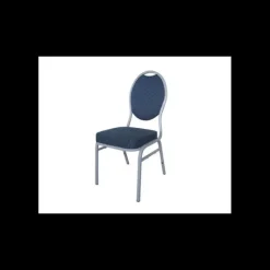 Mobilier Évènementiel|Mobilier Restaurant*LYROSE Chaise Empilable Argentée avec Assise Bleue Matignon