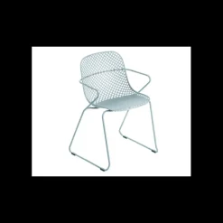 Mobilier Terrasse Restaurant*GROSFILLEX Chaise en Acier avec Assise Résine Bleu Ether Ramatuelle 73’