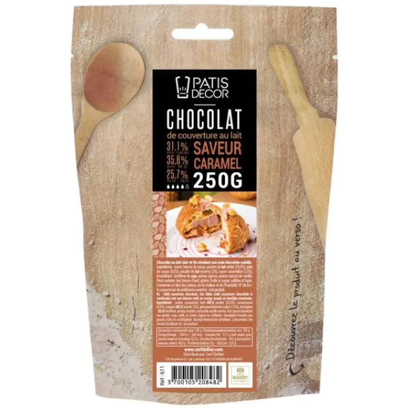 Chocolat De Couverture*PATISDECOR Chocolat au Lait Arôme Caramel 250 g Patisdécor