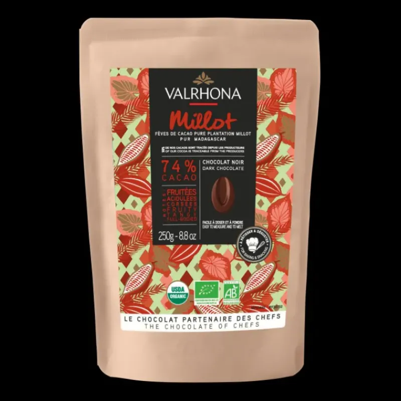 Produits Bio|Chocolat De Couverture*VALRHONA Chocolat de Couverture Noir Millot 74% Bio 250g