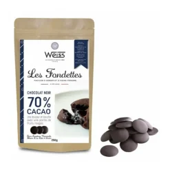 Chocolat De Couverture*WEISS Chocolat Noir Acarigua 70% Fondettes 250g