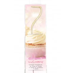 Décoration Gâteau*SCRAPCOOKING Cierge Magique Or 17,5 cm Chiffre 7