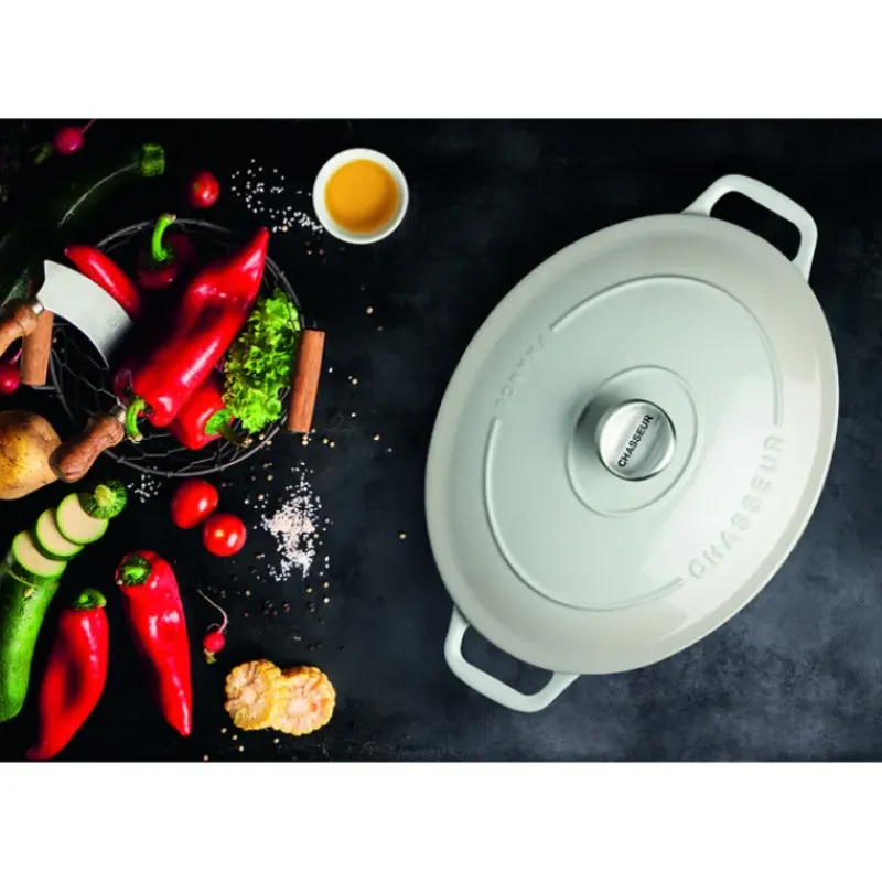 Cocotte En Fonte*CHASSEUR Cocotte en Fonte Ovale 29 cm Macadamia